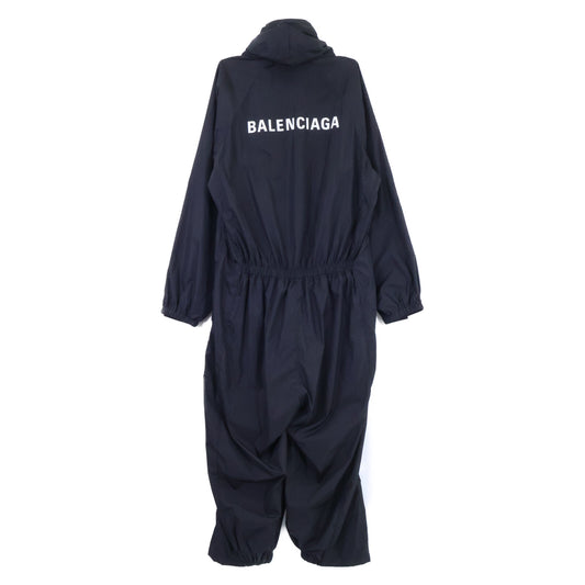 BALENCIAGA バレンシアガ 【国内正規/23年製】754226 マットナイロン ロゴ入り オーバーサイズ ジャンプスーツ オーバーオール オールインワン