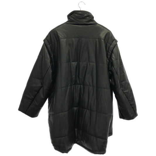 LE CIEL BLEU ルシェルブルー 24AW ブラック キルティングエコレザー中綿コート トップス