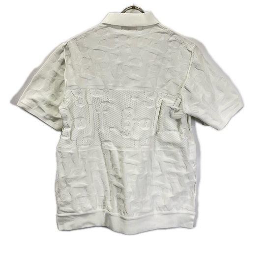 ホワイト LOGO JACQUARD KNIT POLO トップス