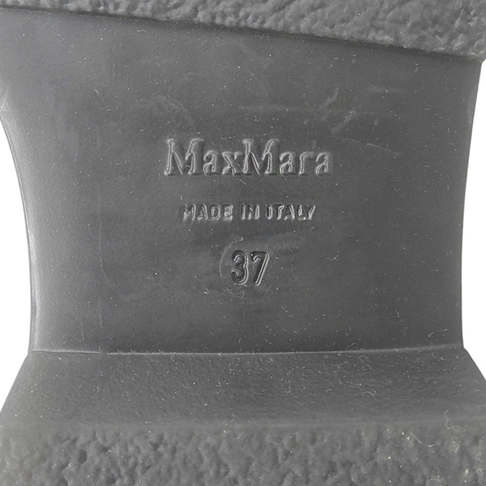 Max Mara マックスマーラ 7ホール ブーツ レザー ハーフジップ シューズ レディース ブラック 37 シューズ