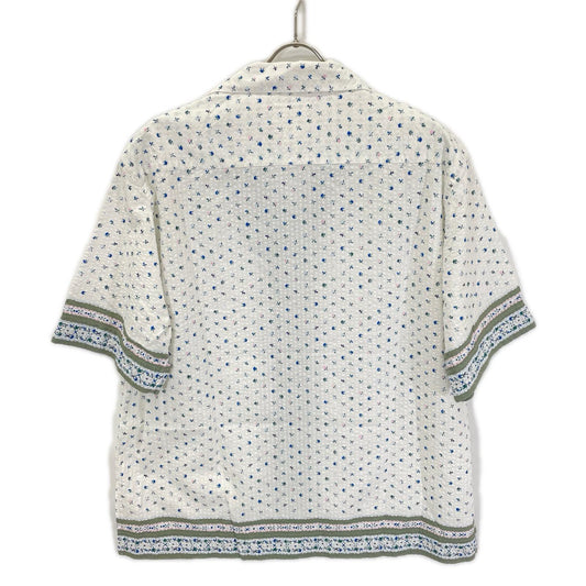 GIVENCHY ジバンシー BM611015N2 ホワイト フローラルプリント シアサッカーシャツ トップス