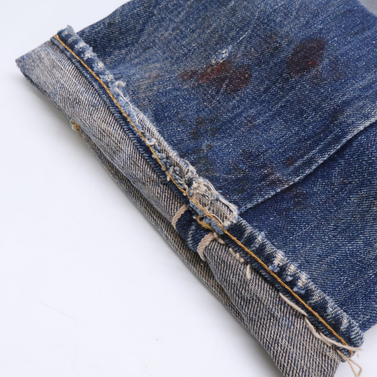 LEVI'S リーバイス 50s 革パッチ最終期 501XX オリジナル オフセット 両面BIGE ドット刻印 隠しリベット デニムパンツ ボトムス
