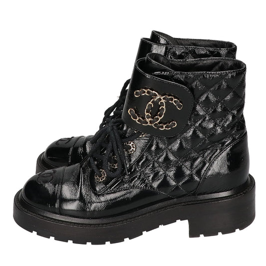 CHANEL シャネル G36424 ココマーク マトラッセ キルティング ショートブーツ シューズ