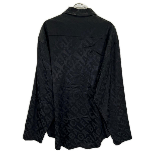 BALENCIAGA バレンシアガ 【HOMEWEAR】22年 681812 ブラック 長袖 総柄シャツ トップス