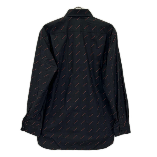BALENCIAGA バレンシアガ 18年 534333 ブラック 長袖総柄シャツ トップス