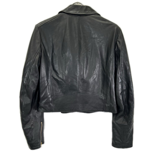 DOLCE&GABBANA ドルチェアンドガッバーナ F9829L/FUL89 ブラック×レオパ ラムレザーライダースジャケット ジャケット