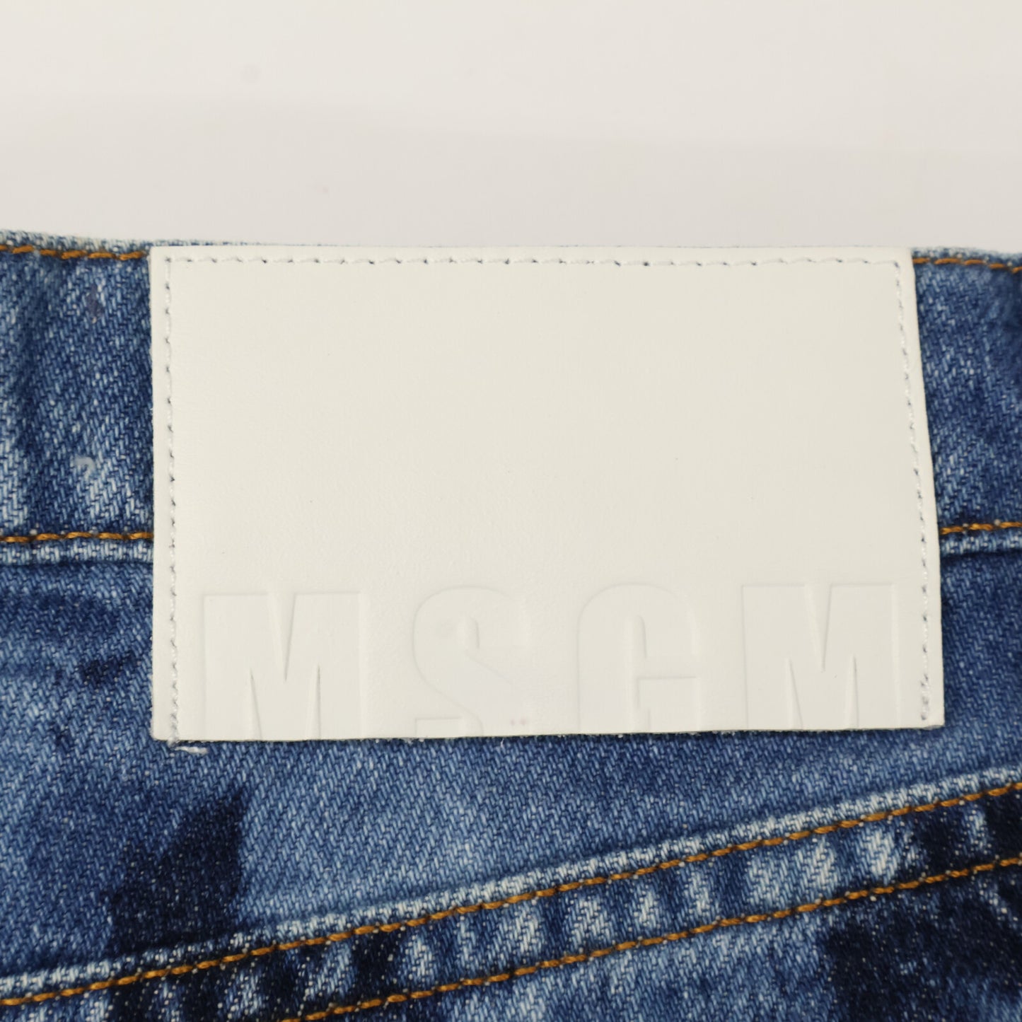 MSGM Blue All-over Pattern Denim Shorts Bottoms 38 Women's