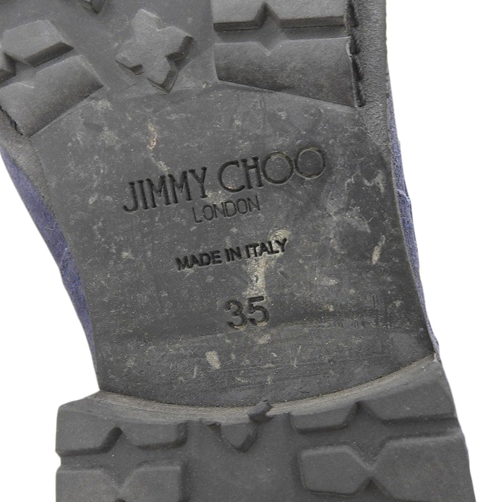 JIMMY CHOO 周仰杰 绒面革 机车靴 女士 藏蓝色 35 码 鞋子 35 女士