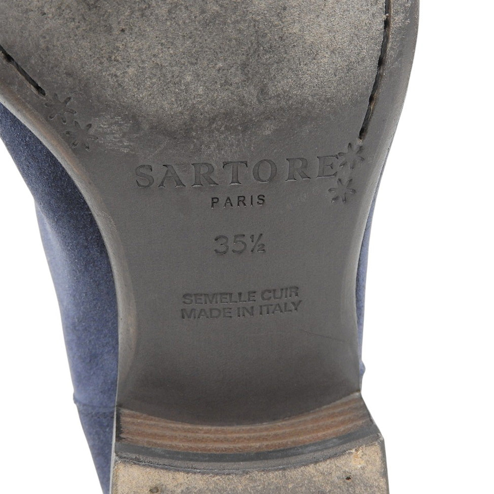 SARTORE Suede Back Belt Long Boots Navy 35 1/2 Shoes 35.5 Women's