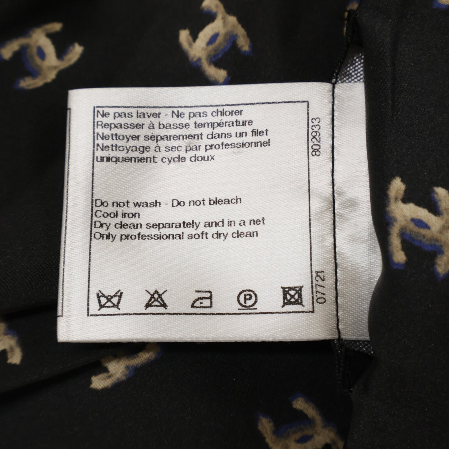 CHANEL 【美品】P44329V32715 Coco Mark All-Over Print 100% Silk Sleeveless Dress
