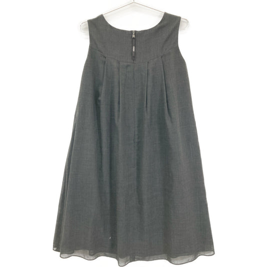 FOXEY NEW YORK 35609 Gray Double Tuck Dress One-Piece 40 Women's
