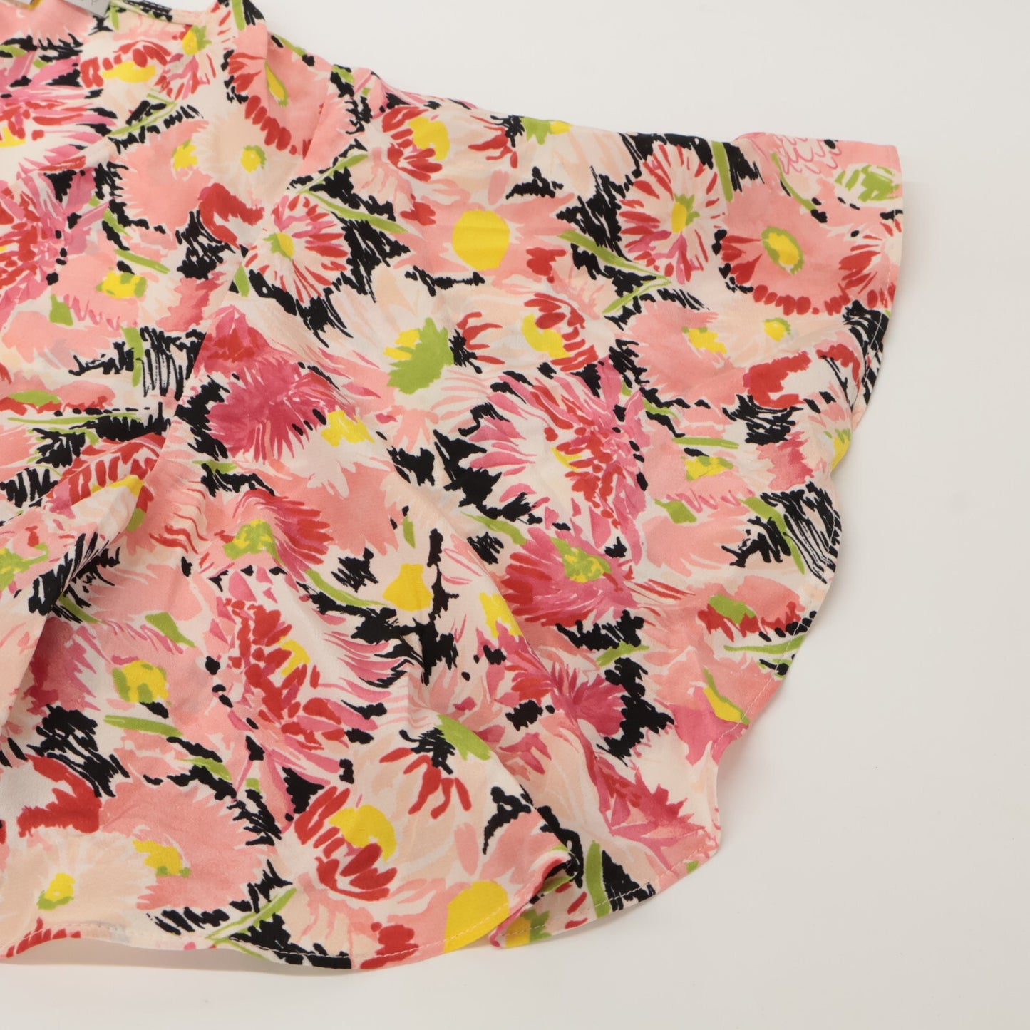 STELLA McCARTNEY 602912 Pink Silk 100% Floral Ruffle Blouse Top