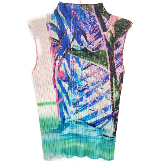 PLEATS PLEASE プリーツプリーズ 美品 23AW PP33-JK671 ピンク TROPICAL WINTER ノースリーブトップス トップス