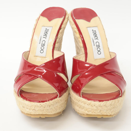 JIMMY CHOO ジミーチュウ 【新品同様】パテント ウェッジソール シューズ