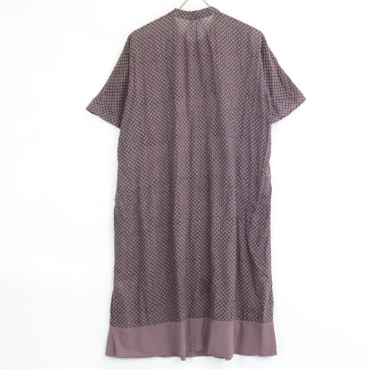 Haat HA22FH511 Brown All-over Print Short Sleeve Dress