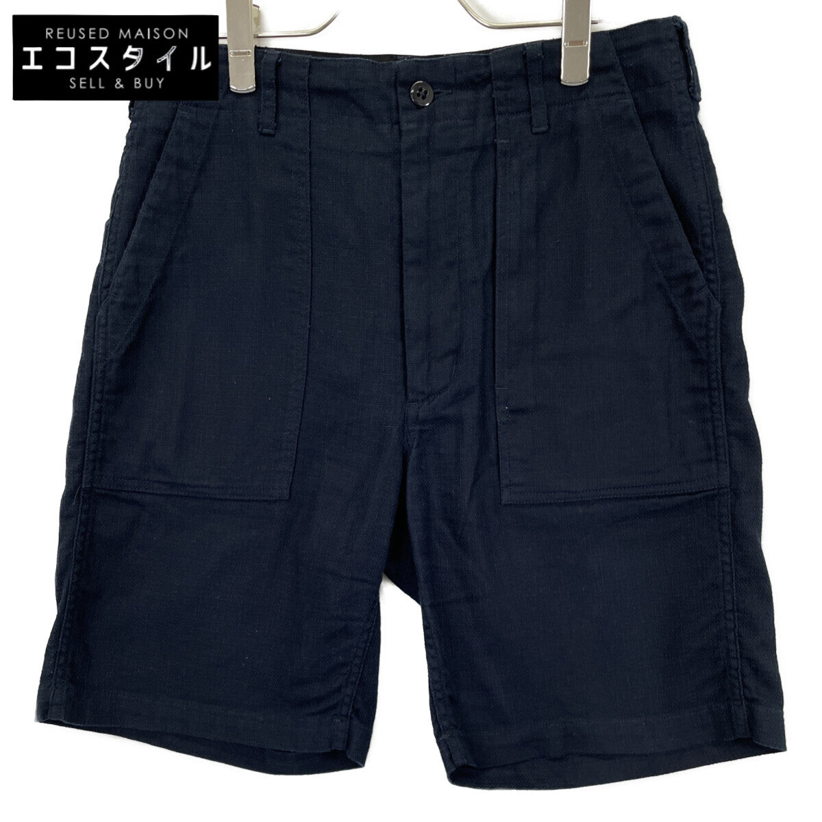 Engineered Garments エンジニアードガーメンツ ネイビー 25SS コットンリネン ファティーグ ショーツ QT162 XS Engineered Garments エンジニアードガーメンツ ネイビー 25SS