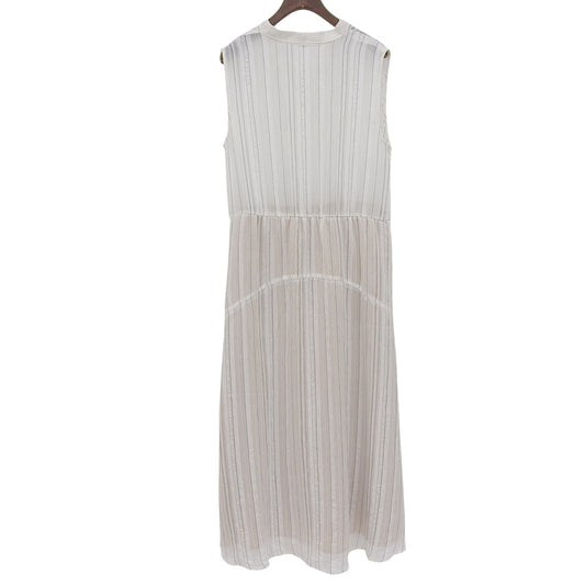 VINCE ヴィンス 美品 Drapey Stripe Tiered Dress ワンピース レディース ホワイト 6 ワンピース