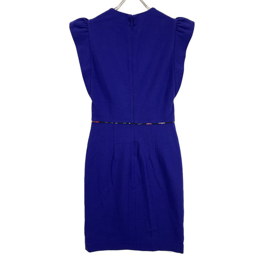 Emilio Pucci 76RH55 Purple Pucci Print Sleeve Ruffle Sleeveless Dress