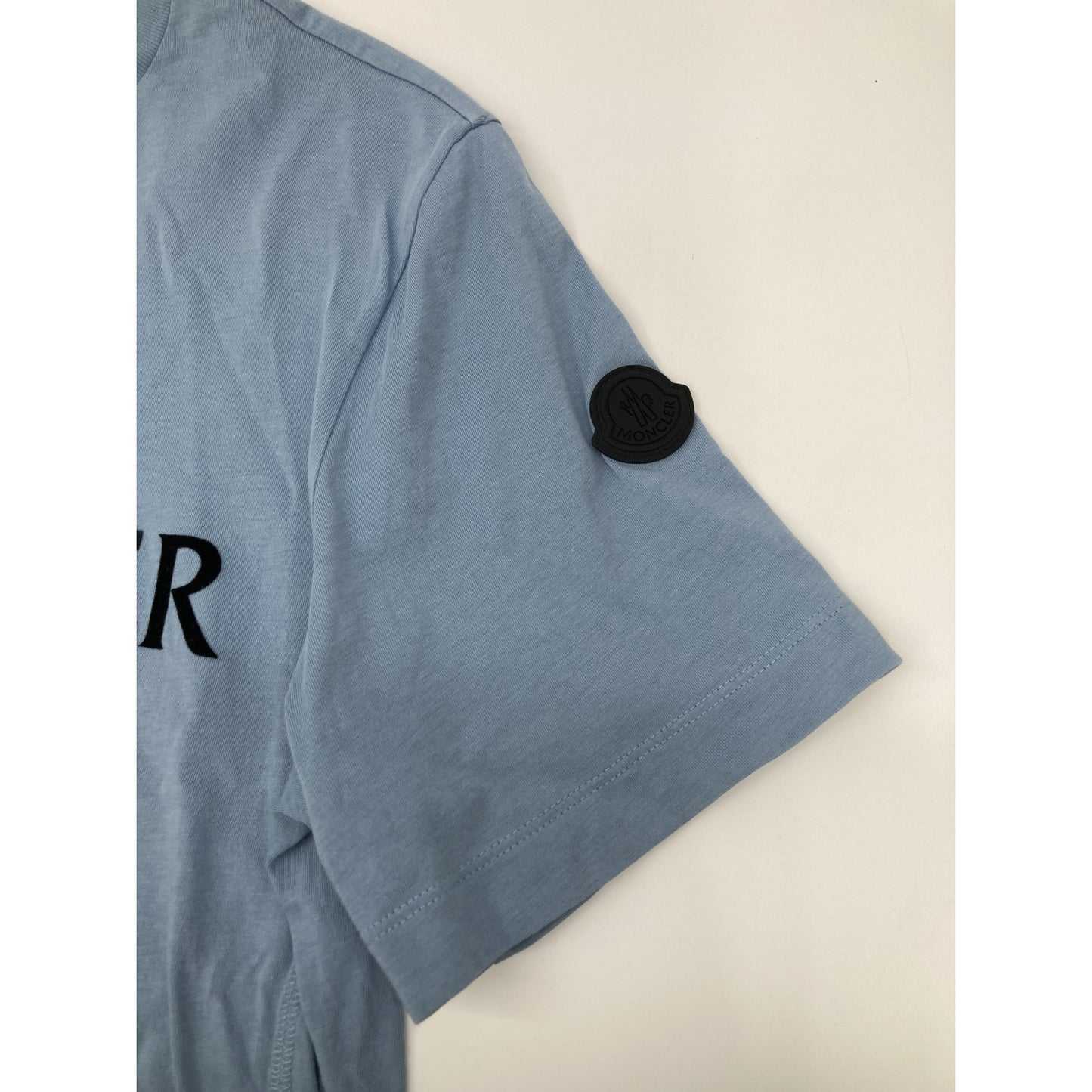 MONCLER Light Blue 22 Logo Short Sleeve T-Shirt Top