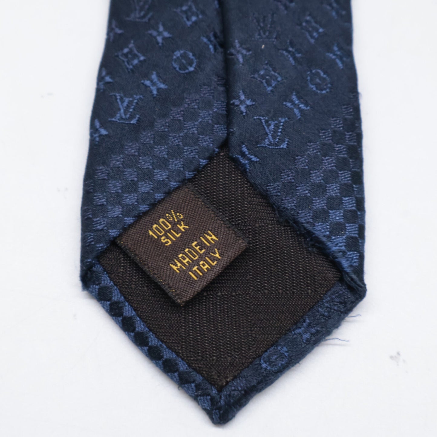 LOUIS VUITTON ルイヴィトン マイクロダミエ/モノグラム ストライプ シルク ネクタイ