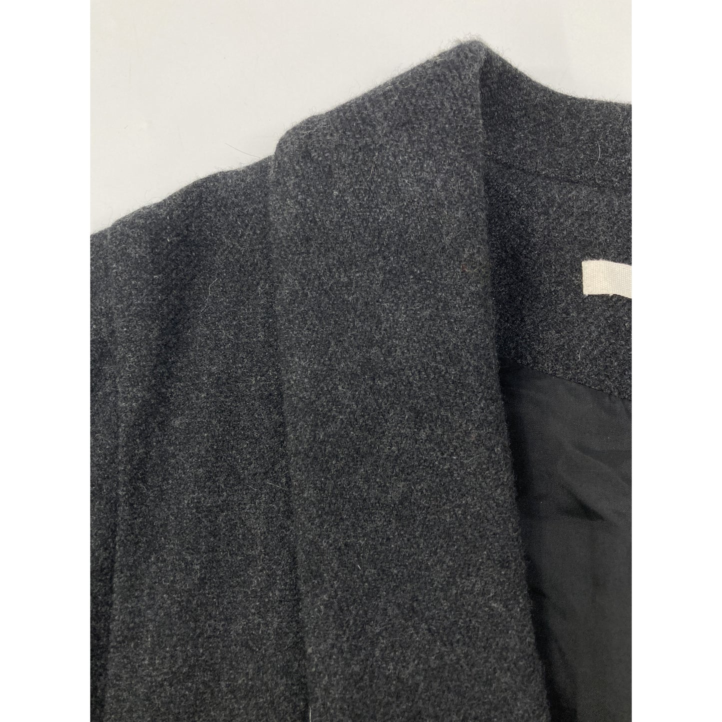 evam eva E223T205 22AW Charcoal Wool Tweed Coat