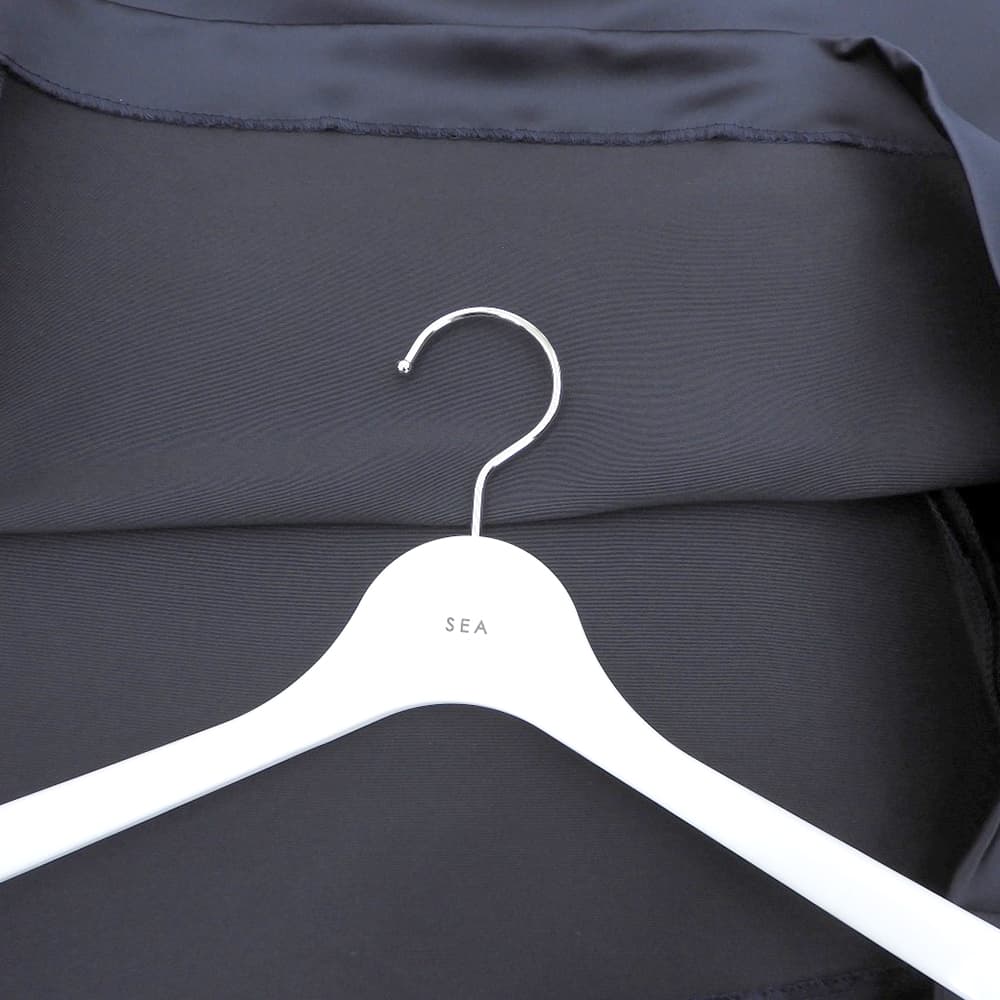 SEA シー 美品 ヘビー サテン ドレス ワンピース レディース ネイビー Free ワンピース Free