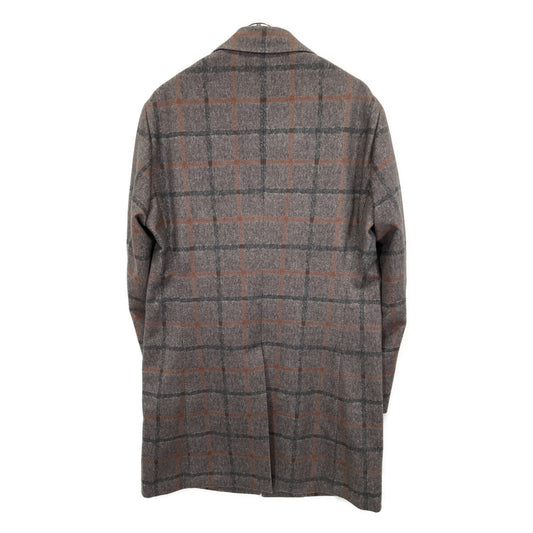 ESTNATION Estnation brown 20AW windowpane-check Chesterfield coat coat