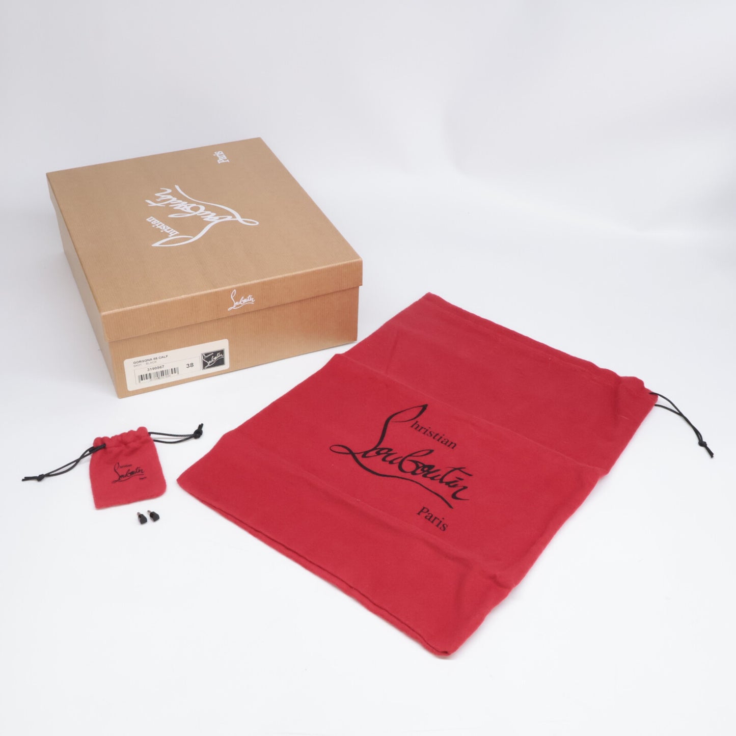 Christian Louboutin クリスチャンルブタン 【新品同様】3190567 GORGONA 85 レザー ブーティ/ シューズ 38