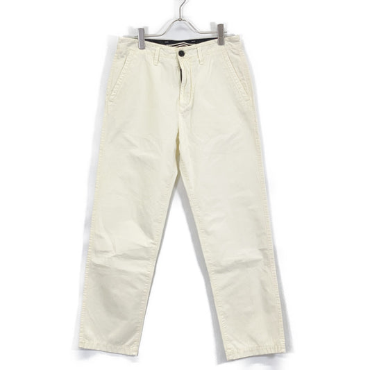 STONE ISLAND ストーンアイランド 7415315WA アイボリー ロゴパッチウォッシュドトラウザーパンツ ボトムス