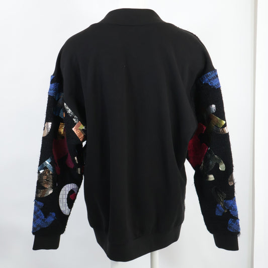 CHANEL シャネル 美品 P72995K10507 22AW ココマーク マルチパッチ ツイード切替 スウェットカーディガン トップス