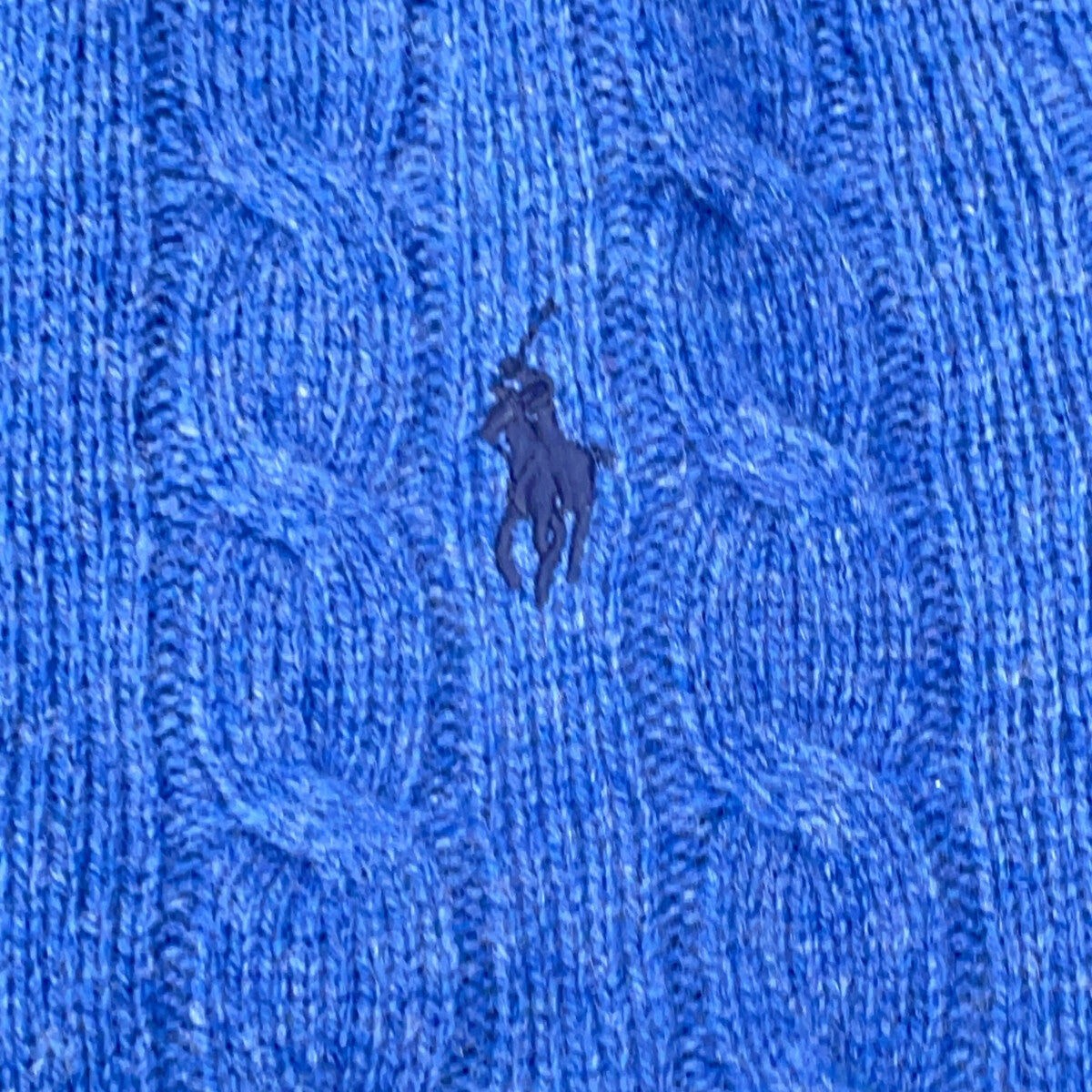 POLO RALPH LAUREN Blue Wool-Cashmere Cable Sweater Top