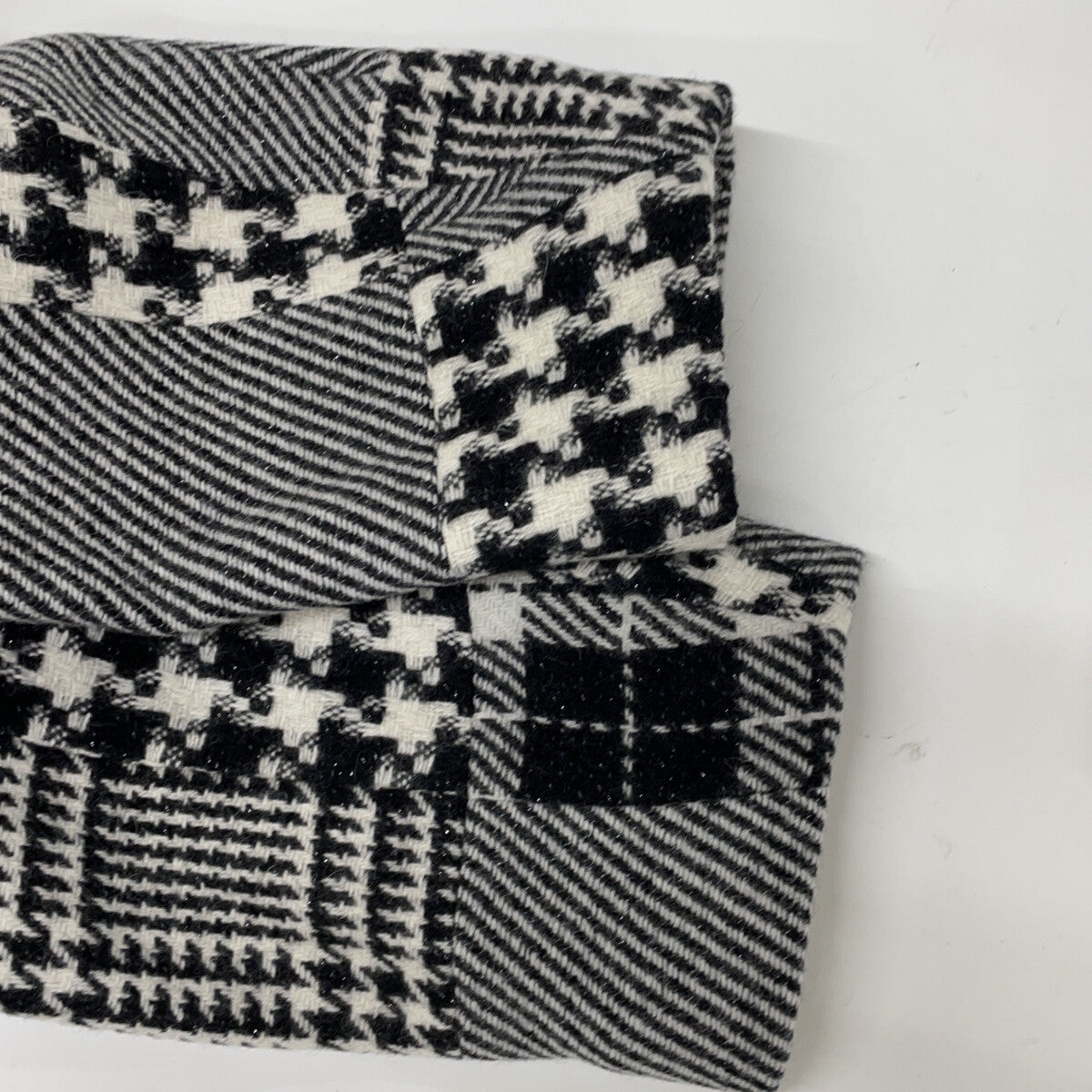 BARNI VARNO バーニヴァーノ ウール×アンゴラ 千鳥格子 パッチワーク ジャケット ジャケット LL