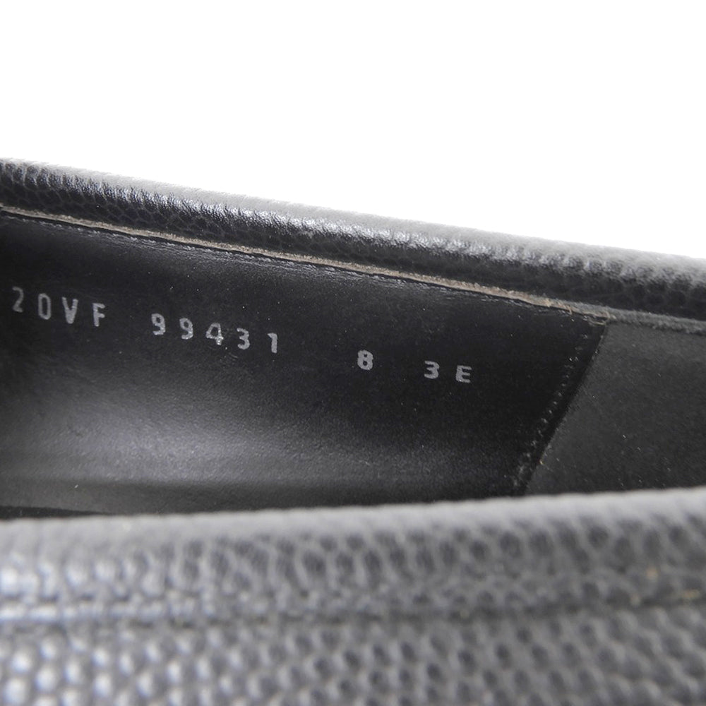 Salvatore Ferragamo サルヴァトーレフェラガモ グレインレザー ヴァラ金具 シングルモンク ローファー シューズ メンズ 黒 8EEE 99431 シューズ 8EEE