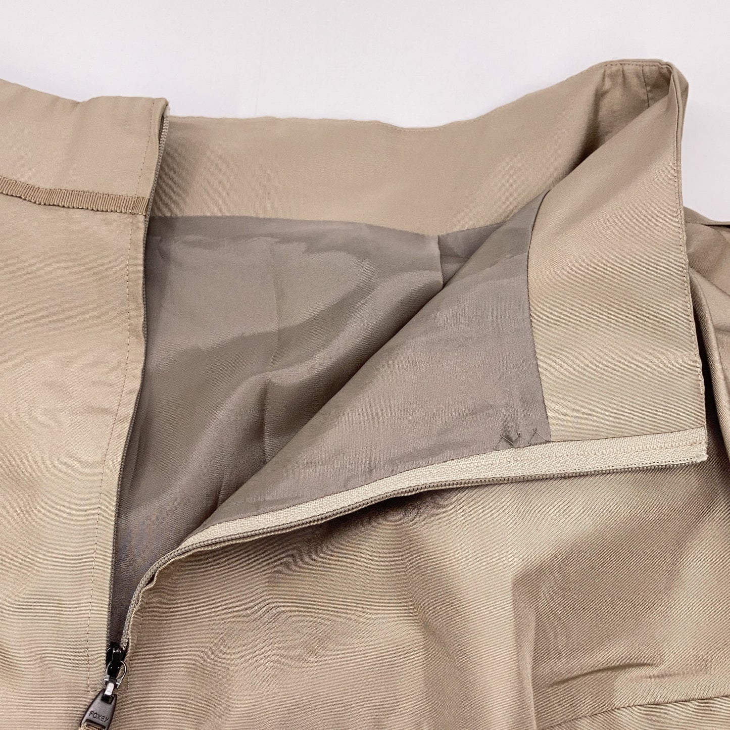 33308 Beige 100% Silk Ladymacaron Skirt Skirt 38 Women's