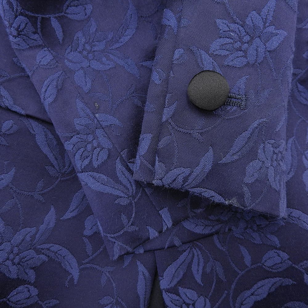 ETRO エトロ 花柄 ピークドラペル 1B ジャケット レディース ブルー×ブラック 38 20年 ジャケット