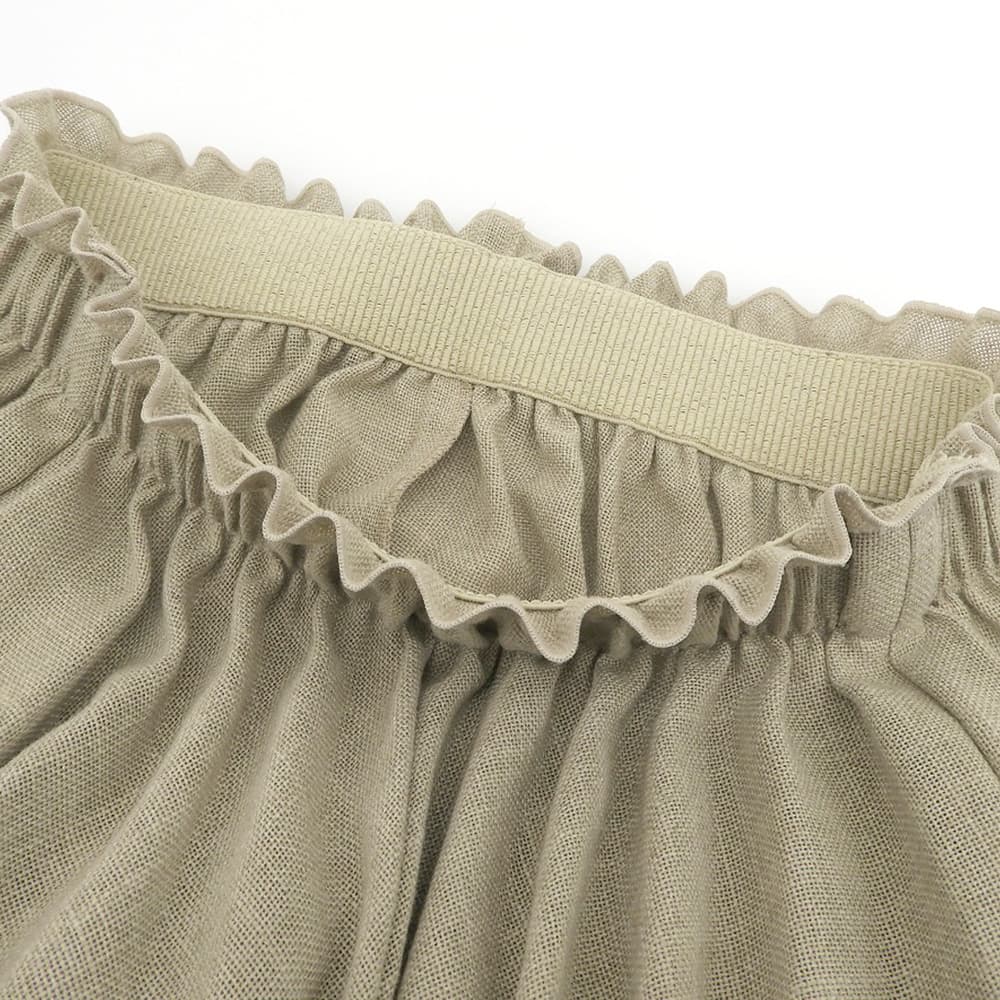 GALERIE VIE Beautiful Linen Texture Pleated Maxi Skirt Women's Beige 34 Skirt