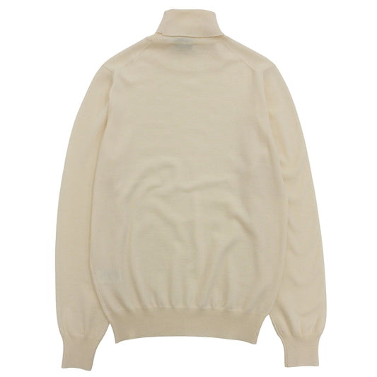 GRAN SASSO グランサッソ 美品 12ゲージ ウール ソリッドタートルネックニット トップス メンズ アイボリー 48 トップス