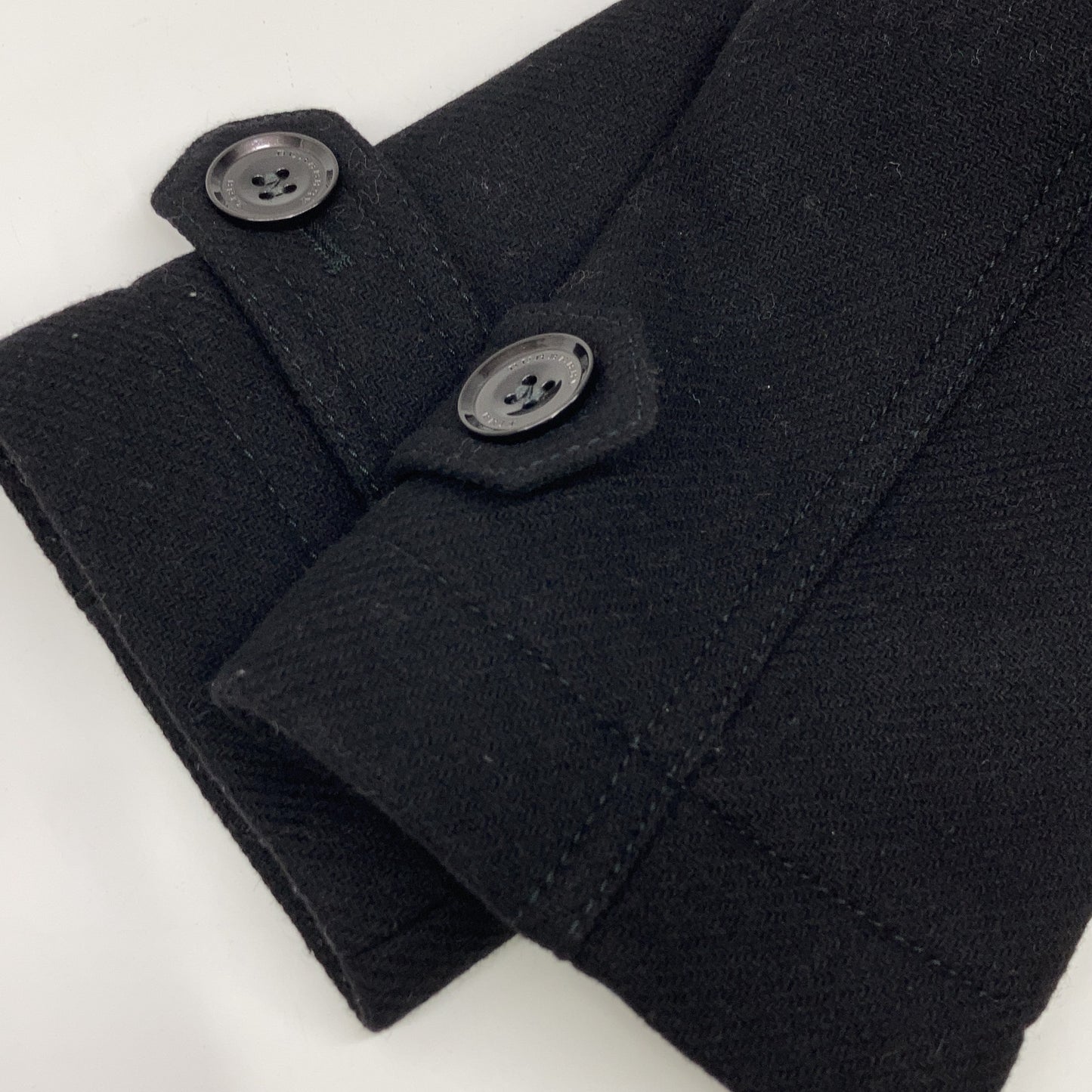 BURBERRY BRIT バーバリーブリット 3965631 ブラック ウール ダブルブレスト ピーコート コート 32