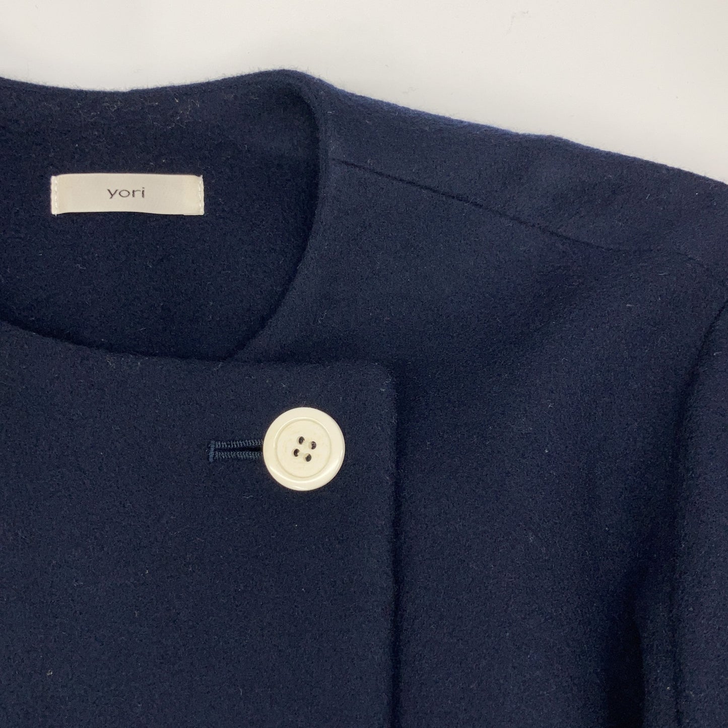 YR2125-113AW-4 Navy Double Puff Sleeve Coat Coat F Women's