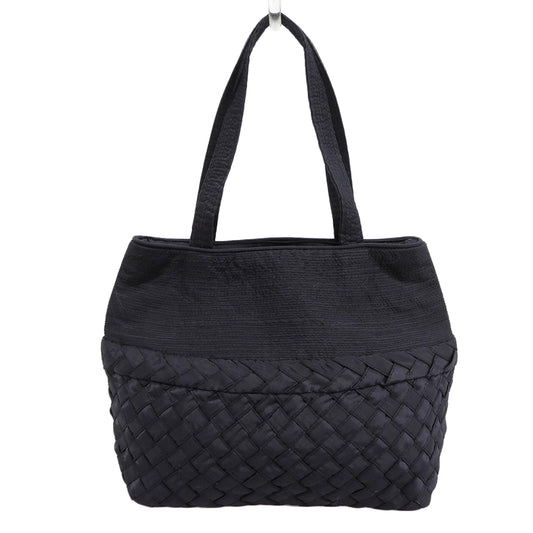 Excellent condition, braided stitch mini handbag for women, black