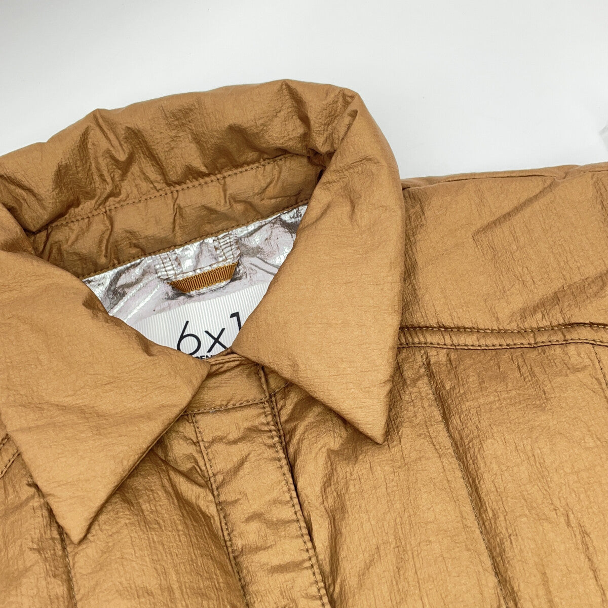 6x1 COPENHAGEN S06-06-015 Beige Aluminum Processed 2-Way Down Shirt Jacket