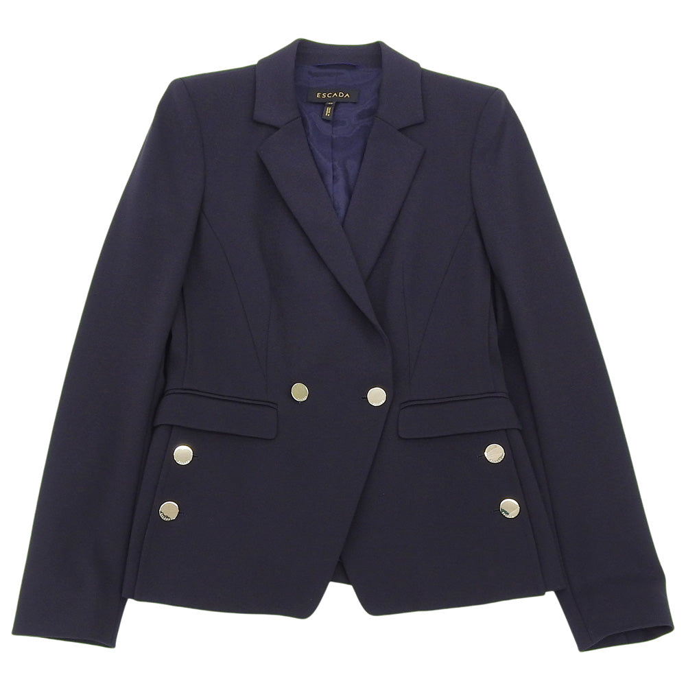 ESCADA エスカーダ 美品 サイドボタン テーラードジャケット レディース ブラック 36 5026970 ジャケット