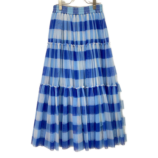 0202550231B Blue Tulle Tiered Skirt Skirt 38 Women's