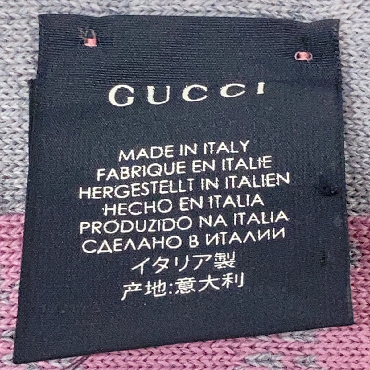 GUCCI グッチ 421068 グレー×ピンク ウール GG マフラー マフラー