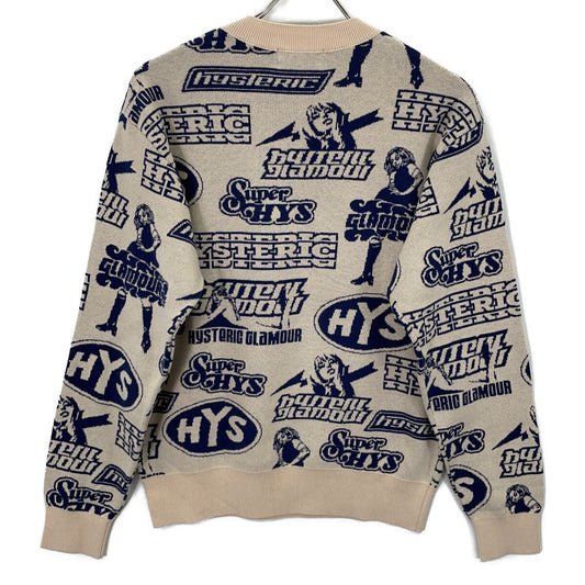 HYSTERIC GLAMOUR ヒステリックグラマー 02233NS12 ベージュ 23AW VIXEN BOX柄ジャカード セーター トップス