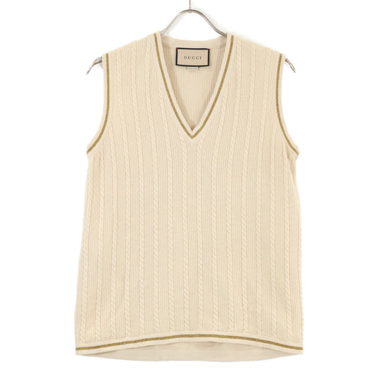GUCCI Glitter Line Cable-Knit Vest 653334 (Domestic Official)