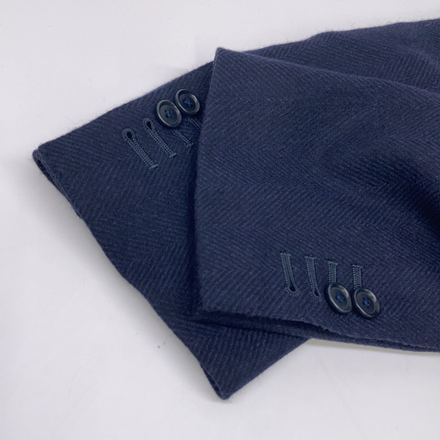 DE PETRILLO DE PETRILLO TW20163R Filomarino Navy Wool Nylon Herringbone Chesterfield Coat Coat 46