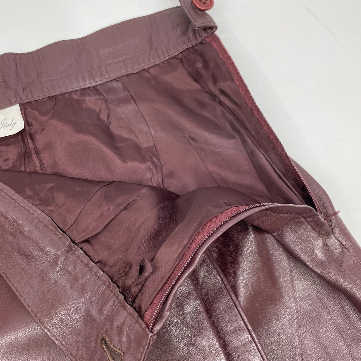 Gianfranco Ferre burgundy leather skirt skirt
