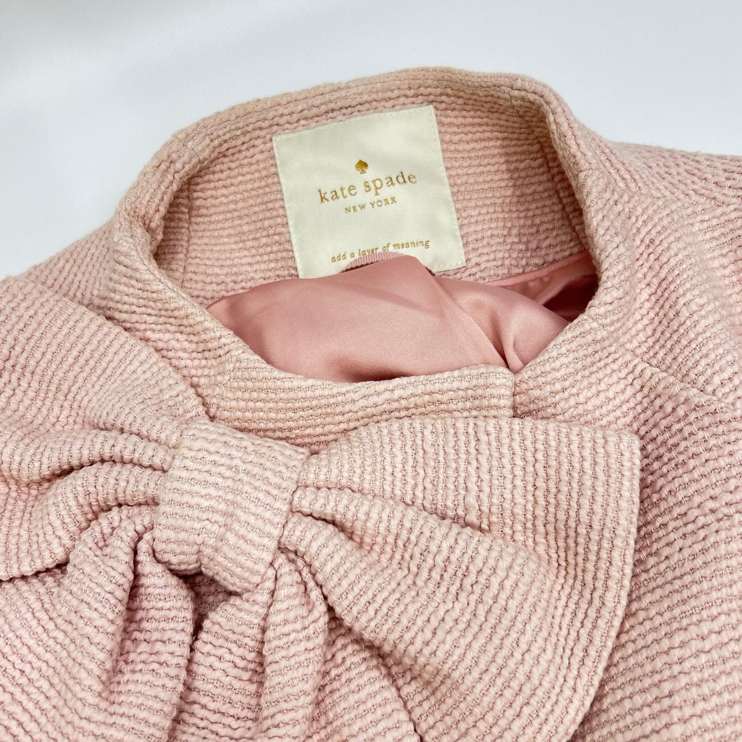 kate spade 凯特丝蓓 OUMU1032 粉色 蝴蝶结 大衣