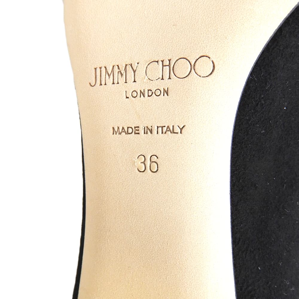JIMMY CHOO ジミーチュウ 新品同様 チャンキーヒール スエード パンプス シューズ レディース 黒 ブラック 36 シューズ 36